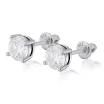 Moissanite Round Cut Studs